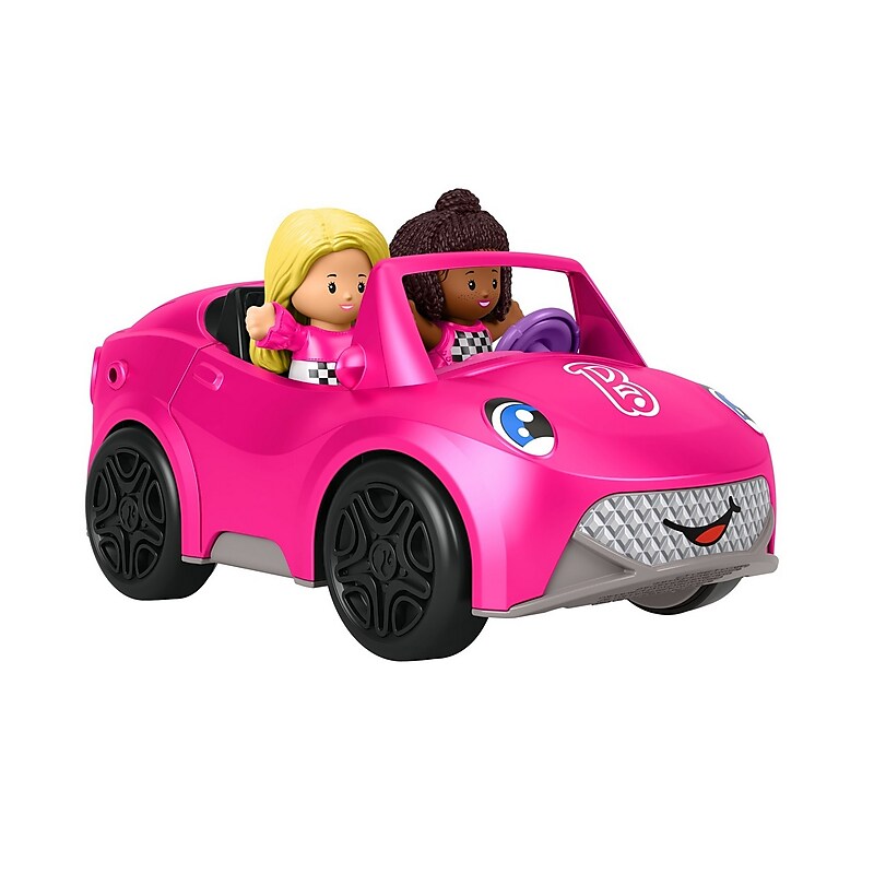 Fisher-Price Little People Barbie Convertible Toy Car with Music Sounds and 2 Figures, 2/Pack (HCF59) image 1