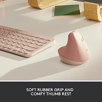 Logitech Lift Wireless Vertical Ergonomic USB Mouse, Rose (910-006472)