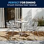 Flash Furniture Lila Indoor-Outdoor Table Set with 4 Slat Back Chairs, 27.5", Aluminum (TLH28SQ017BCHR4)~#|#~97564EF3-9F88-436C-BF4D4D76C1E363FB_sc7