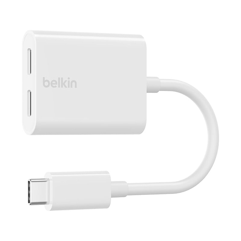 Belkin RockStar USB-C to USB-C Audio Adapter, White (F7U081btWH) image 1