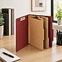 Staples 60% Recycled Heavy‑Duty Pressboard Classification Folders, Letter Size, 2‑Dividers, 2" Expansion, Red – 10/Box~#|#~976062E8-9771-4FFE-ACC1FCD9641E5CE8_sc7
