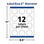 Avery Printable Round Labels with Sure Feed, 2" Dia, Matte White, 300 Labels/Pack (22877)~#|#~97662D4A-7832-4D1A-8D51DD08DA045467_sc7