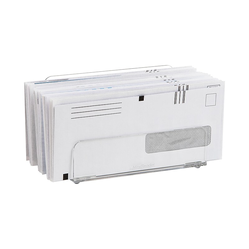 Mind Reader 3-Compartment Acrylic Desk Organizer, Clear (ASORT3-CLR) image 1