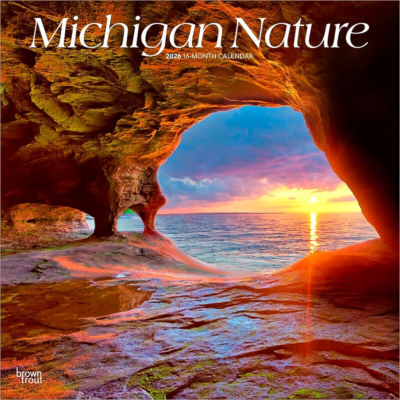 2026 BrownTrout Michigan Nature 12" x 12" Monthly Wall Calendar (9798330704583) image 1