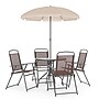 Flash Furniture Nantucket Patio Garden Set with Umbrella Table and Folding Chairs, Brown, 6/Set (GM202012BRN)~#|#~9774D0AC-5B2C-4D8B-9B24A792DBED8B40_sc7