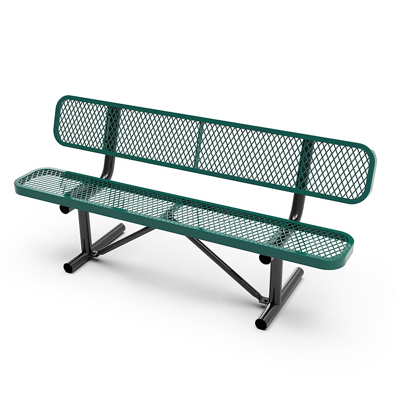 Flash Furniture Sigrid Steel 3-Seat Outdoor Bench, Green (SLFAG4HUT2H48LG) image 1