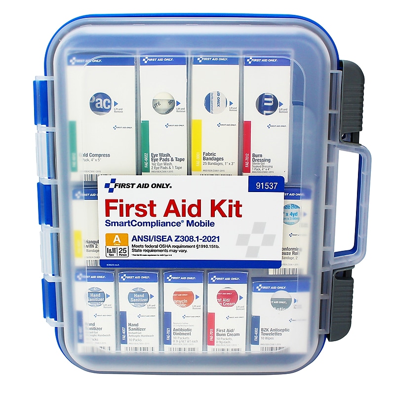 First Aid Only SmartCompliance Plastic First Aid Kit, ANSI Class A, 25 People, 112 Pieces (91537) image 1