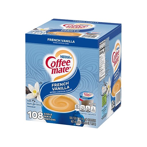 Coffee mate French Vanilla Dairy Free Liquid Creamer, 0.38 fl. oz., 108