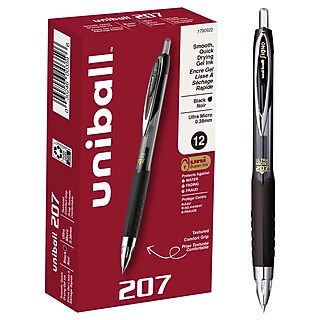 uni-ball ZENTO Retractable Gel Pen, Medium Point, 0.7mm, Black Ink