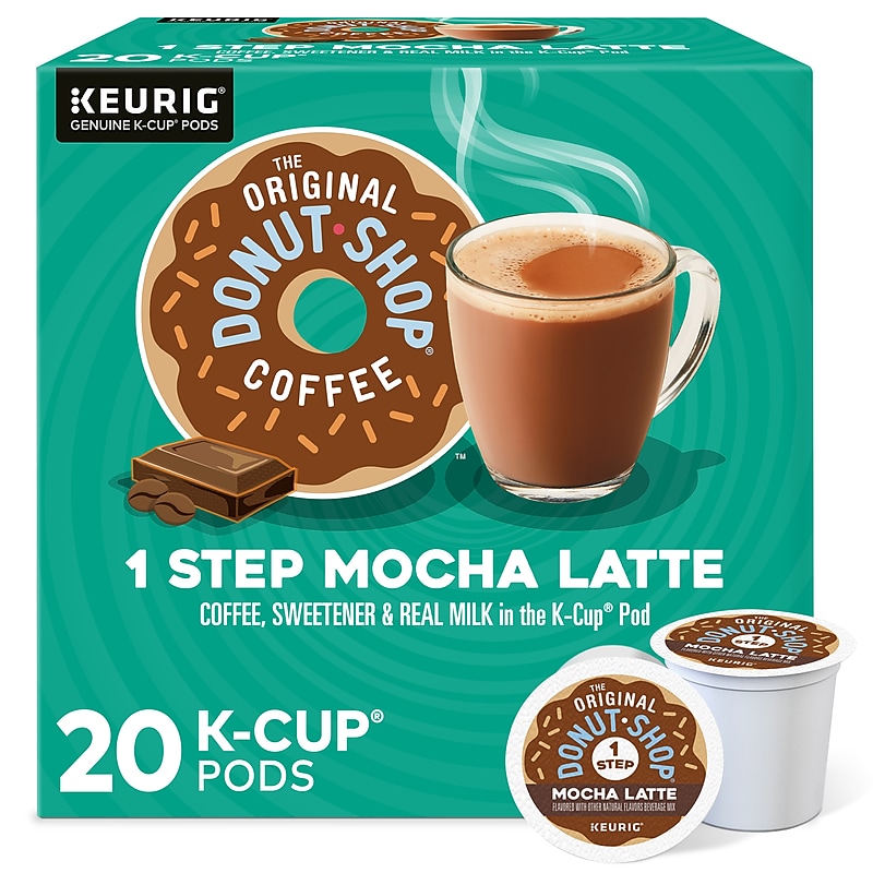 The Original Donut Shop One Step Mocha Latte Coffee Keurig® K-Cup® Pods, Light Roast, 20/Box (381793) image 1