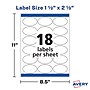 Avery Easy Peel Laser/Inkjet Oval Labels, 1 1/2" x 2 1/2", Glossy White, 180 Labels/Pack (22804)~#|#~978B4050-5EC1-4709-AC723410DEC2936A_sc7