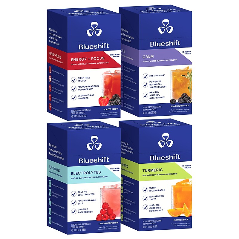 Blueshift Variety Pack Powder Drink Mix, 10 Packets/Box, 4/Box (600-04169) image 1