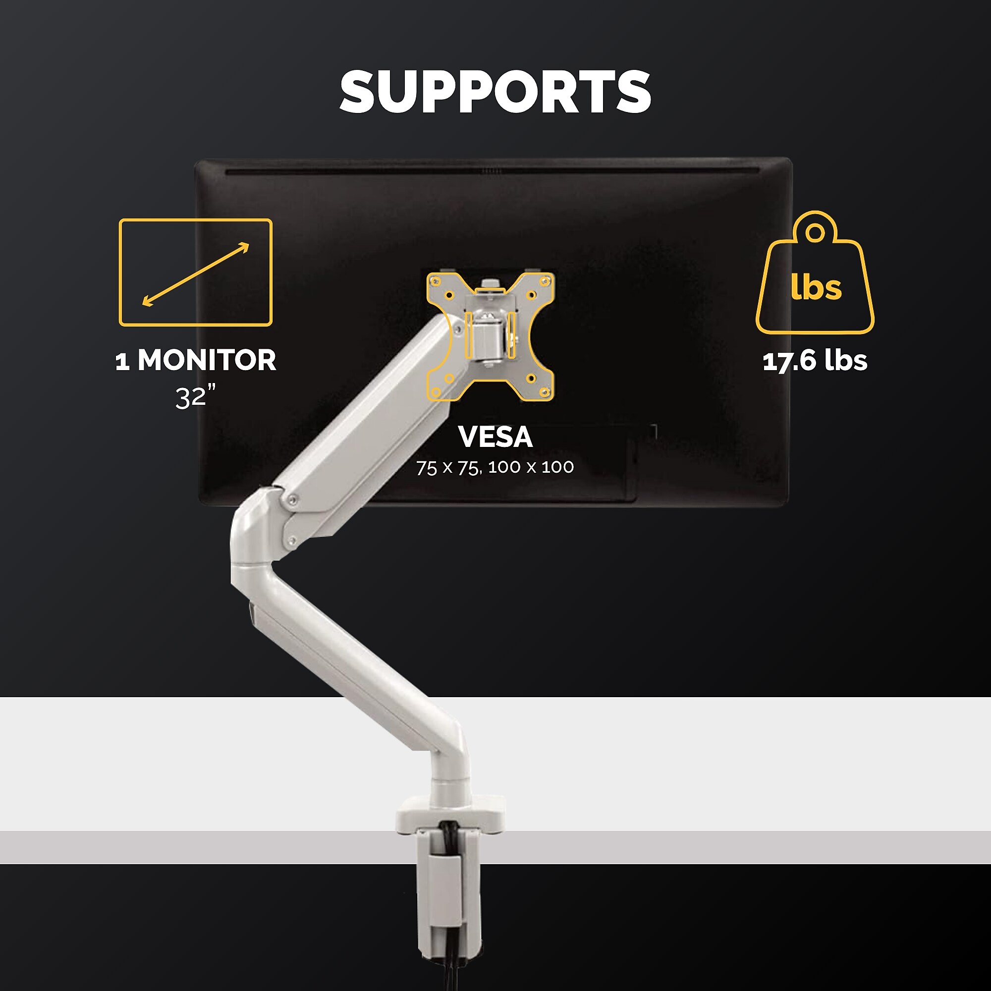 Fellowes Platinum Series Adjustable Monitor Arm, Up to 40″ Monitor, Silver (8056401) Sansujyuku sansujyuku.com