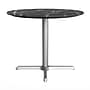 Flash Furniture TopGuard 36" Round Wood  Restaurant Dining Table and Base, Black Faux Marble/Silver Base (STRD36BMAT3030S)~#|#~979082DB-0B79-4A92-B967A8969386ADA4_sc7