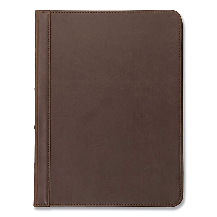 Samsill Vintage Vinyl Portfolio with Zipper Closure, Dark Brown