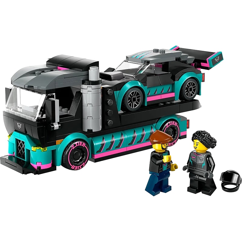 LEGO City Race Car and Car Carrier Truck, 328 Pieces (60406) image 1