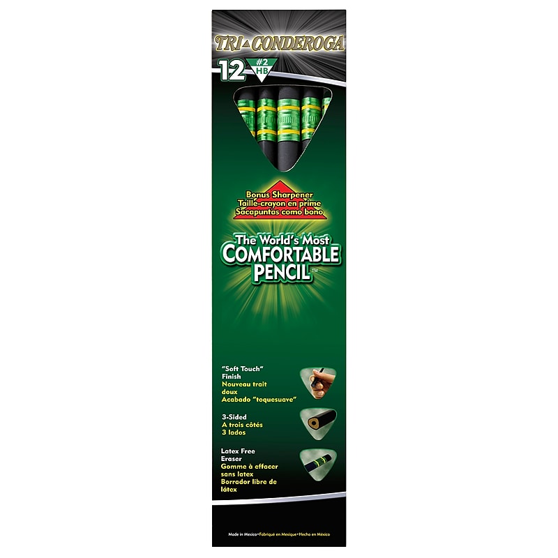 Dixon Tri-Conderoga The World's Most Comfortable Pencil Wooden Pencils, No. 2 Medium Lead, Dozen (22500) image 1