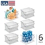 iDESIGN Medium Stackable Plastic Storage Bin, Clear, 6/Pack (29410M6)~#|#~97A963D1-61BF-4103-AA0CB126D1883FBF_sc7