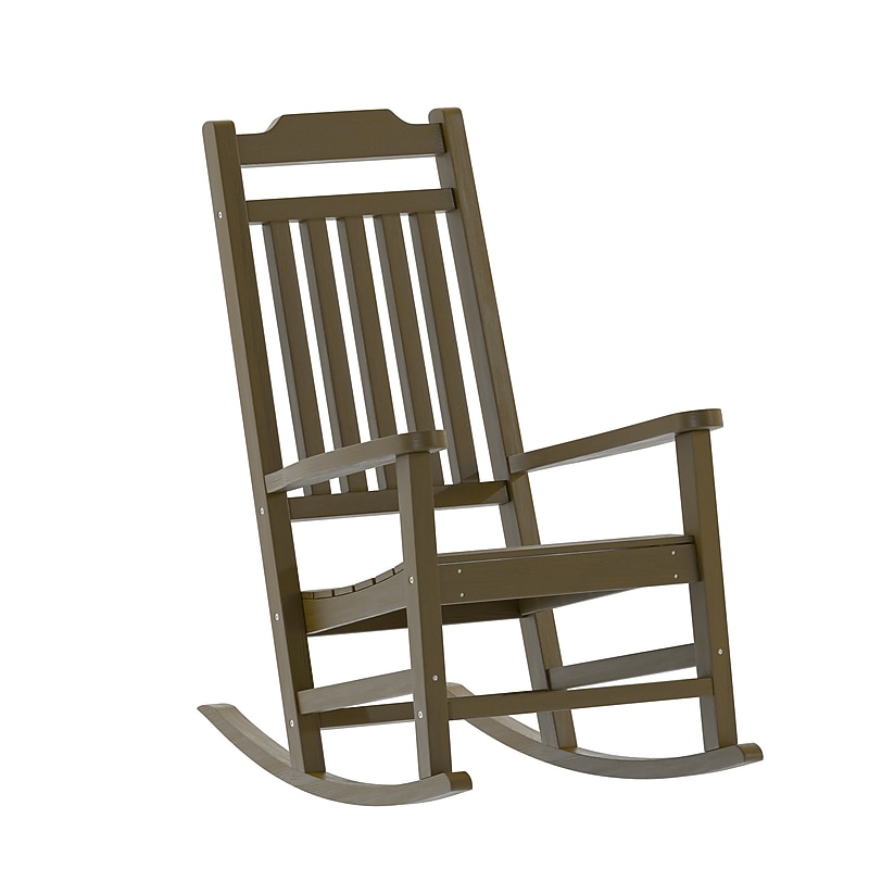 Flash Furniture Winston All-Weather Poly Resin Rocking Chair, Mahogany (JJC14703MHG) image 1