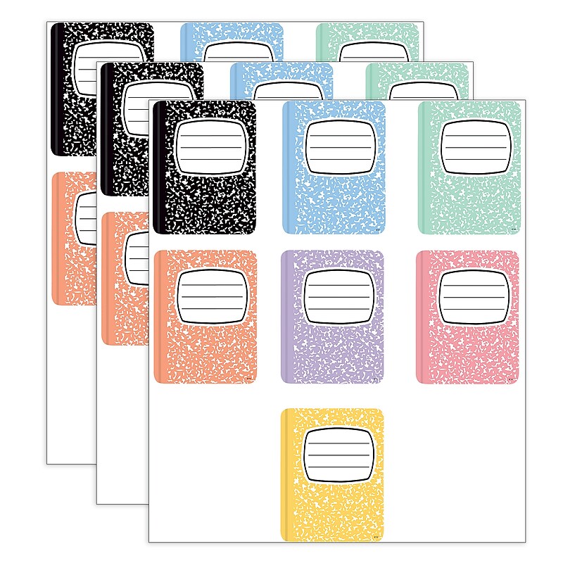 Teacher Created Resources Cool For School Composition Books Accents, 30/Pack, 3 Packs/Bundle (TCR9331-3) image 1