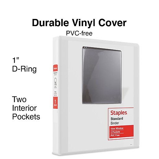 Staples 374819 3 Simply View Binder with Round Rings White 