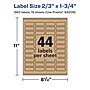 Avery Laser/Inkjet Rectangle Multipurpose Labels, 2/3" x 1-3/4", Kraft Brown, 660 Labels/Pack ( 94209)~#|#~97B9CDBD-58FB-4180-9CD74604976B3DBC_sc7