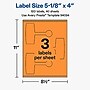 Avery Laser/Inkjet Multipurpose Labels, 5-1/8" x 4", Bright Orange, 120 Labels/Box (19479370722)~#|#~97BB6ABD-D0D0-4004-AF93F7C409D9B1D1_sc7