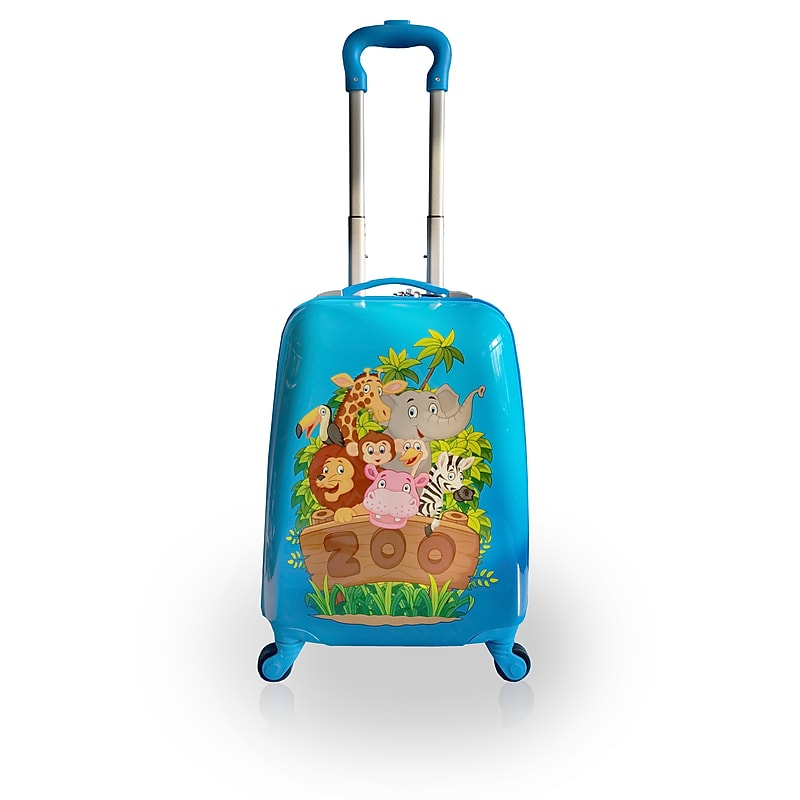 TUCCI Zooland Hardside Carry-On Suitcase, 4-Wheeled Spinner, TSA Checkpoint Friendly, Blue (T0498-Zooland) image 1