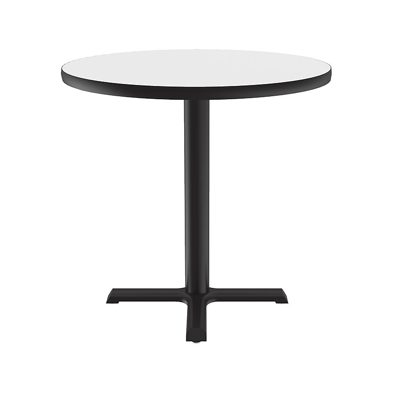 Correll 30" Round Dry-Erase Markerboard Cafe Table, Frosty White/Black (BXT30DER-80) image 1