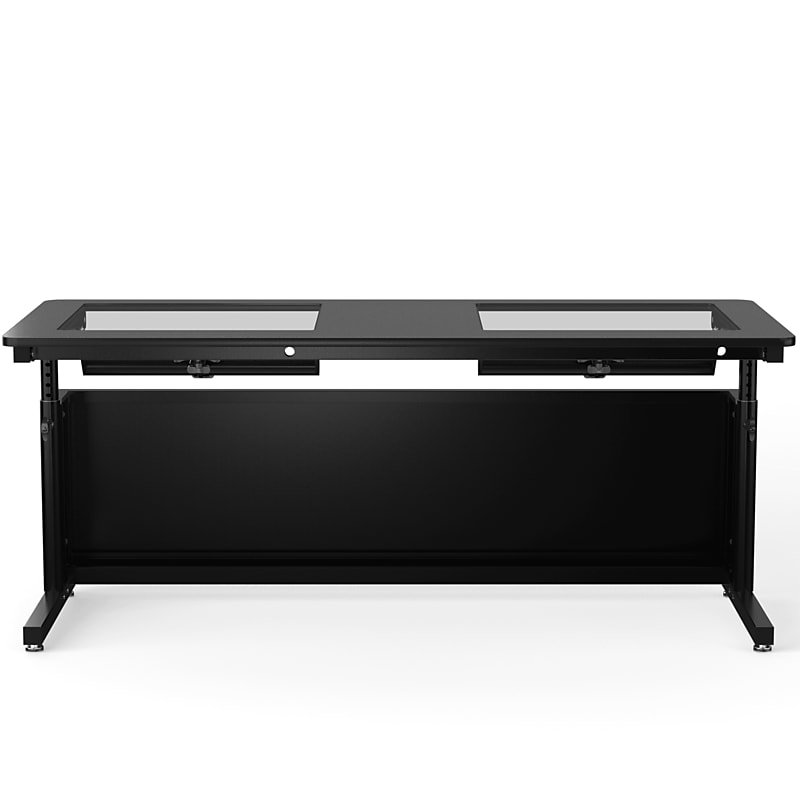 VersaDesk Downview 72"W Manual Adjustable Standing Computer Table, Black (DVT7230-BB) image 1