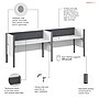 Bush Business Furniture Pro-Biz 42.8"H x 125.04"W 2 Person In-Line Cubicle Panel Workstation, White (100876CG-17)~#|#~97BFE497-5A86-42CB-882C725289E3122D_sc7