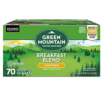 Green Mountain Breakfast Blend Coffee, Keurig K-Cup Pod, Light Roast, 70/Box (5000373741)