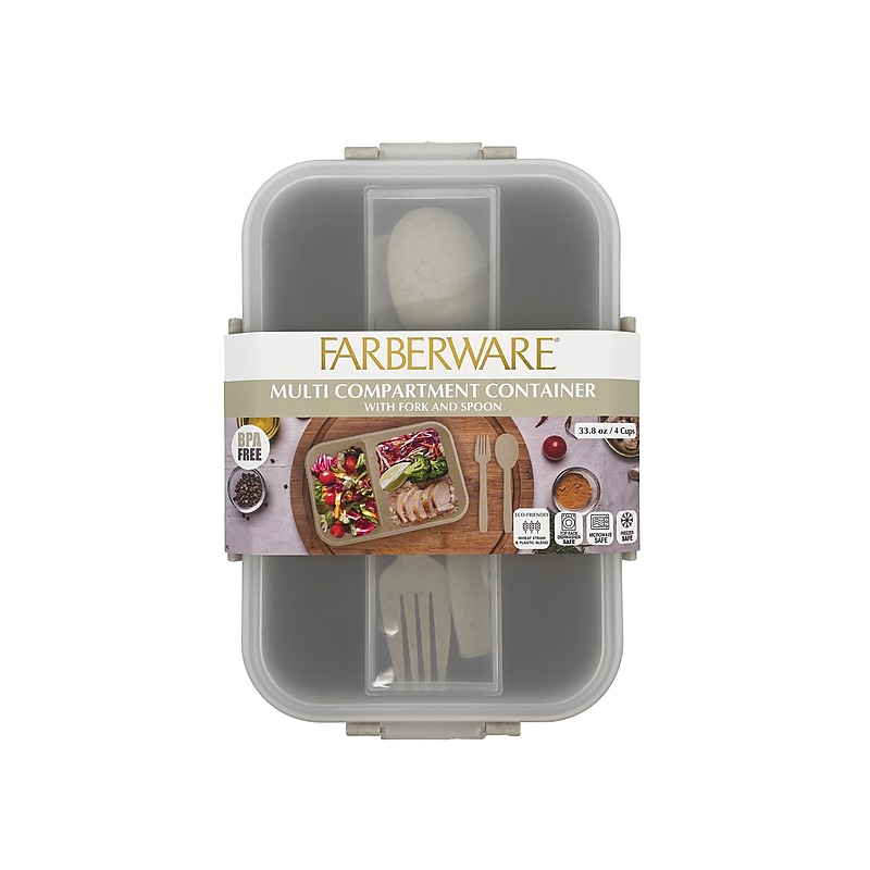 Farberware Bento Box, 2-Compartment, Ivory, 33.8 oz. (FG83439) image 1