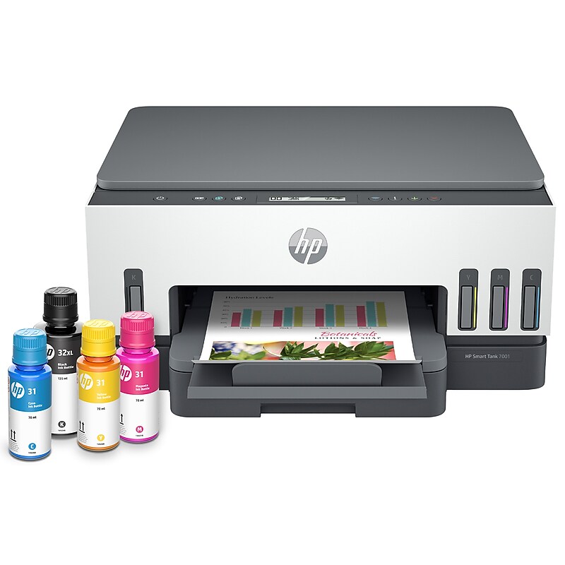 HP Smart Tank 7001 Wireless Color All-in-One Cartridge Free Ink Tank Printer, 3 Years of Ink Included, AI Enabled (28B49A) image 1