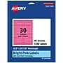 Avery Rectangle Laser/Inkjet Multipurpose Labels, 2/3" x 3-7/16", Bright Pink (1200/Box)~#|#~97D8B6B9-0114-44A7-BDF3F13343C6659E_sc7