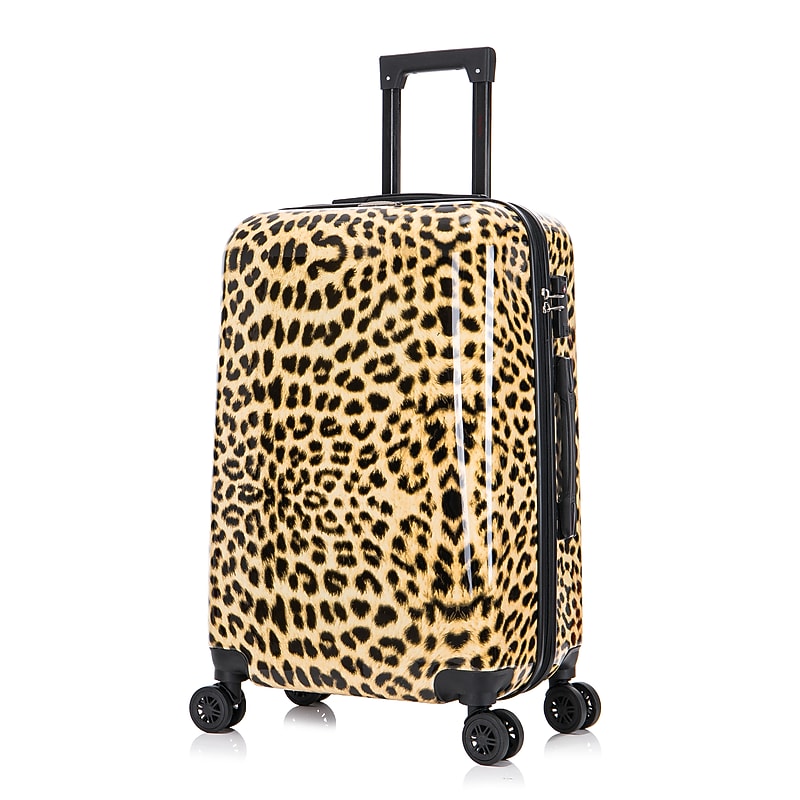 InUSA Prints 26.82" Hardside Suitcase, 4-Wheeled Spinner, TSA Checkpoint Friendly, Cheetah Animal Print (IUAPC00M-CHE) image 1