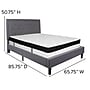 Flash Furniture Roxbury Tufted Upholstered Platform Bed in Light Gray Fabric with Memory Foam Mattress, Queen (SLBMF27)~#|#~97EF8ECC-1FF7-468D-8BA0F55F26CF8595_sc7