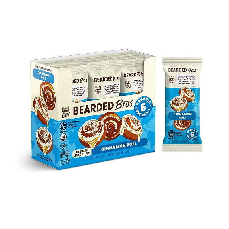 Bearded Bros Gluten Free Cinnamon Roll Energy Bar, 1.9 oz., 10/Pack (220-02916) image 1