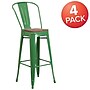 Flash Furniture Lily Contemporary Metal Vertical Back Barstool, Green, 4-Pieces/Pack (4CH3132030GBGNW)~#|#~97F25487-FE11-4588-97D1B695E9088C9A_sc7