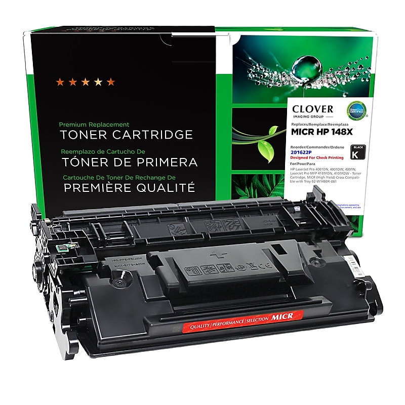 Clover Imaging Group Remanufactured Black High Yield MICR Toner Cartridge Replacement for HP 148X image 1