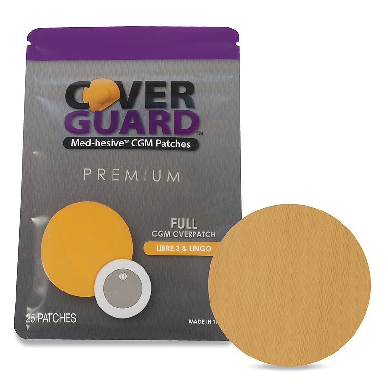 CoverGuard Full Coverage CGM Overpatch for Freestyle Libre 3, Tan, 25/Pack (101-101T) image 1