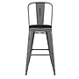 Flash Furniture Lincoln Contemporary Metal Vertical Back Indoor Barstool, Clear Coat/Black (XUDGTP01B30PL1B)~#|#~9808A702-7F57-45F8-B620FD2AC543B2BB_sc7