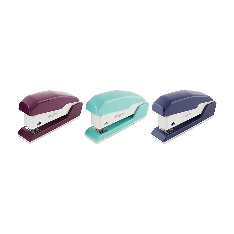 Staples Reduced Effort Mini Desktop Stapler, 20-Sheet Capacity, Assorted Colors (ST44432-US) image 1