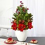 Nearly Natural Artificial Poinsettia, Boxwood and Succulent Arrangement in White Vase, 32" (A1397)~#|#~98112DFD-3FEF-4BEB-B6BD61A2BDC41674_sc7
