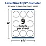 Avery Laser/Inkjet Decorative Edge Multipurpose Labels, 2.5" Dia., Clear, 90/Pack (94516)~#|#~981235E4-BBE3-4052-B68B9164CC58C796_sc7