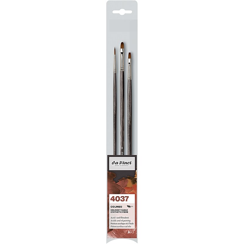 da Vinci COLINEO Oil & Acrylic Synthetic Red Sable Bristle Brushes, 3/Pack (DVXVA40370) image 1