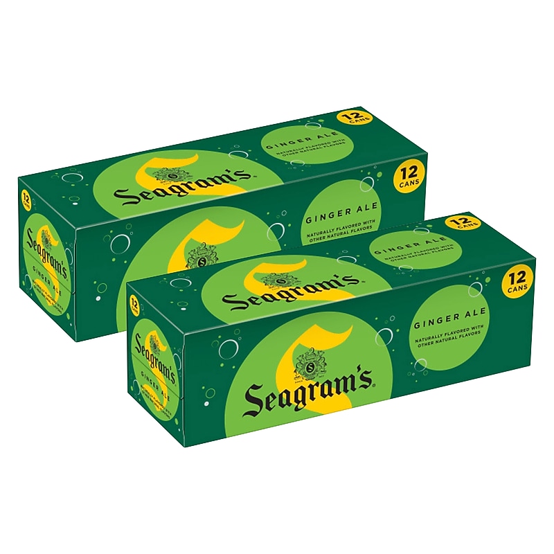 Seagram's Ginger Ale, 12 oz., 12 Cans/Pack, 2 Packs/Carton (00072979004167) image 1