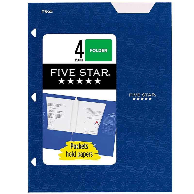 Five Star 4-Pocket Laminated Folder, Assorted Colors (33106) image 1