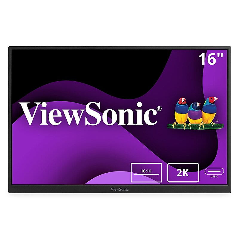 ViewSonic 16" 60Hz LED Monitor, Black (VG1656-2K) image 1