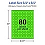 Avery Laser/Inkjet Multipurpose Square Labels, 0.75" x 0.75", Neon Green, 800/Pack (94102)~#|#~9820E77C-E9F0-4E2C-8E98CE8E160F71B1_sc7